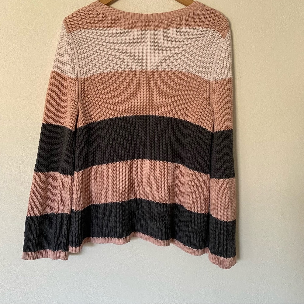 Gap Knit Striped Sweater Oversized Neapolitan Flare Sleeve Size Medium - Picture 5 of 8